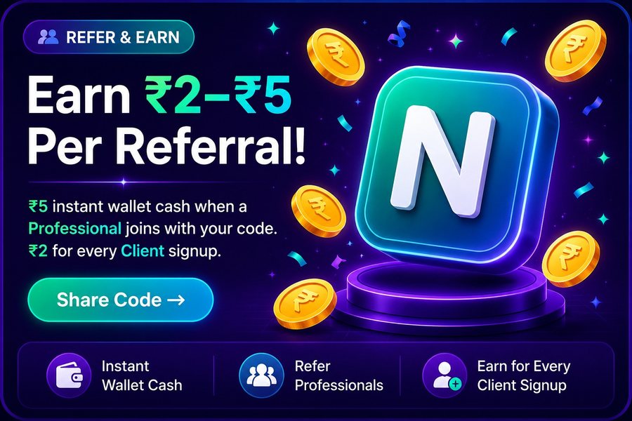 Refer & Earn — ₹2 to ₹5 per referral